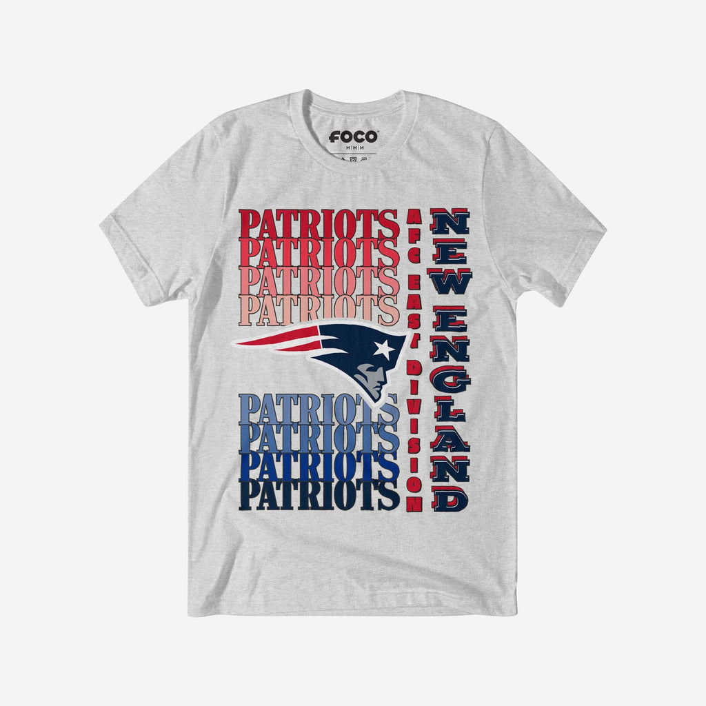 FOCO New England Patriots Gradient Wordmark T-Shirt Blue 2XL 2