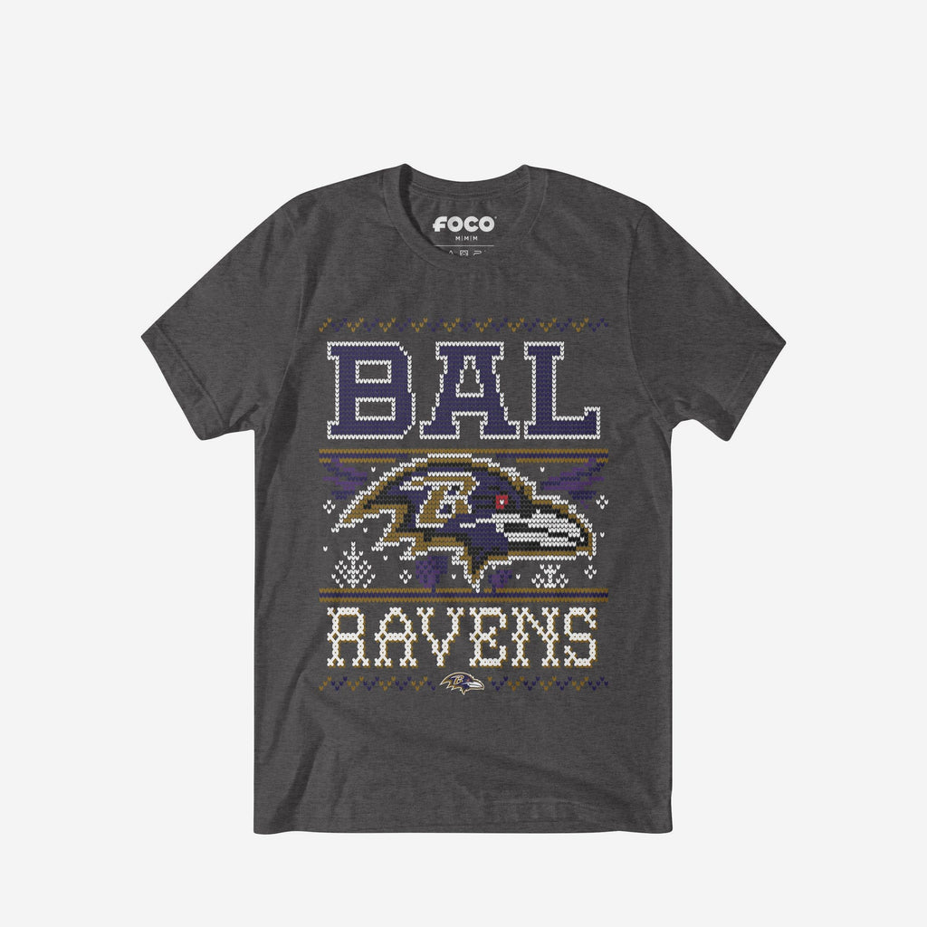 FOCO Baltimore Ravens Holiday T-Shirt Unisex 3XL 2