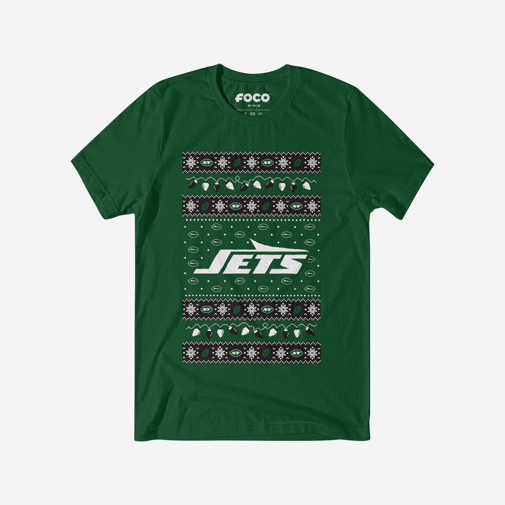 FOCO New York Jets Holiday Lights Pullover T-Shirt - 3XL - Herren 2