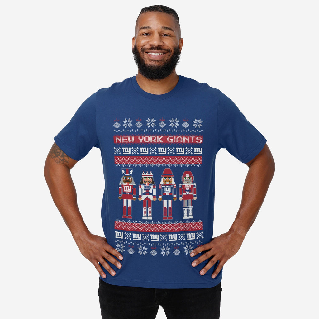 FOCO New York Giants Holiday Nutcracker T-Shirt Blue XL 3