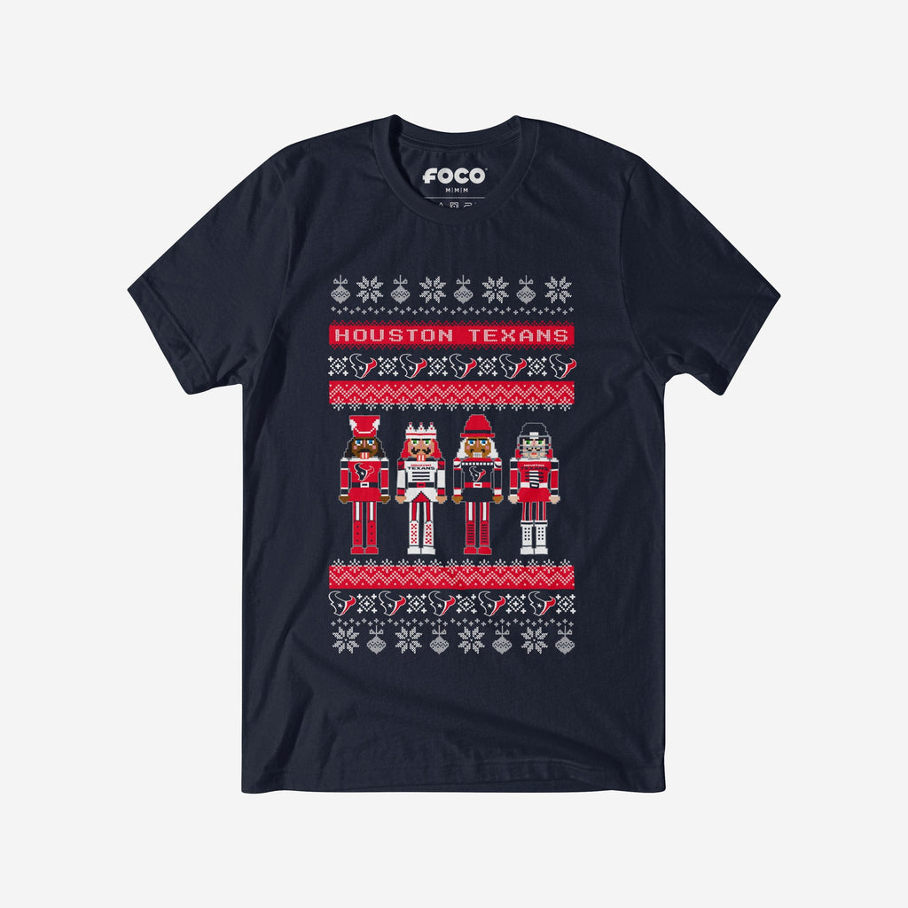 FOCO Houston Texans Holiday Nutcracker Sweater T-Shirt - L - Homme 2