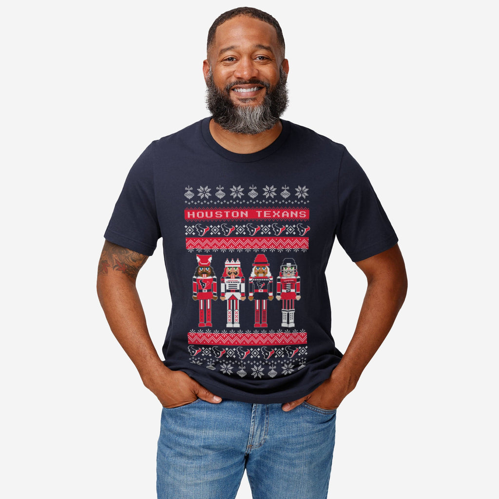 FOCO Houston Texans Holiday Nutcracker Sweater T-Shirt - L - Homme 3