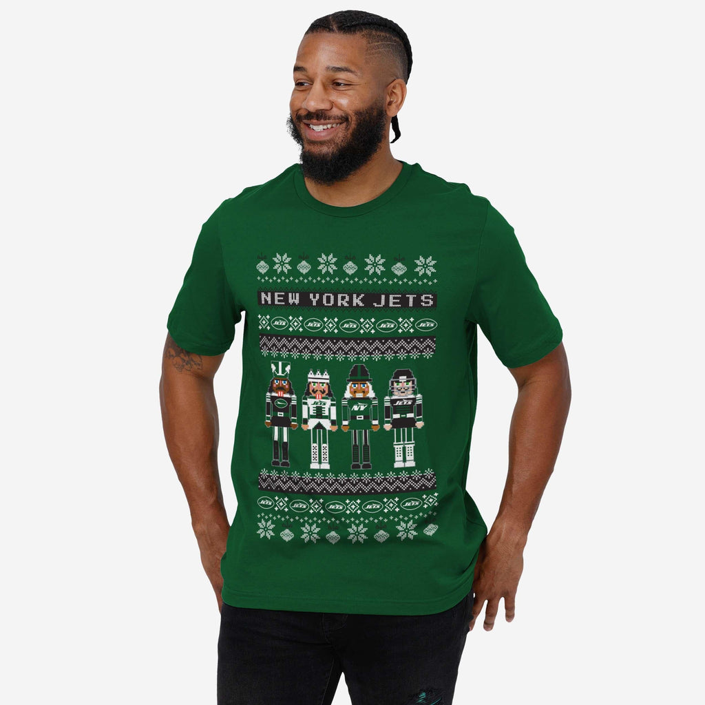 FOCO New York Jets Holiday Nutcracker T-Shirt Green 3XL 3