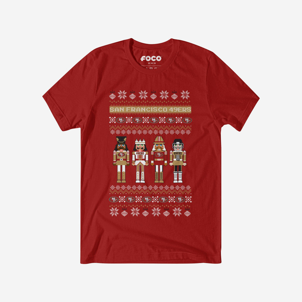 FOCO San Francisco 49ers Holiday Nutcracker Sweater T-Shirt Red M Men 2
