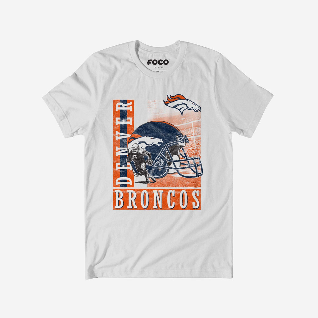 FOCO Denver Broncos Helmet Dash T-Shirt White M 2