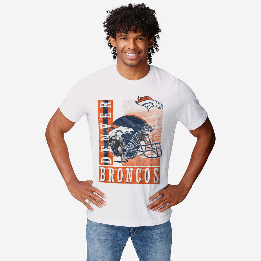 FOCO Denver Broncos Helmet Dash T-Shirt White M 3