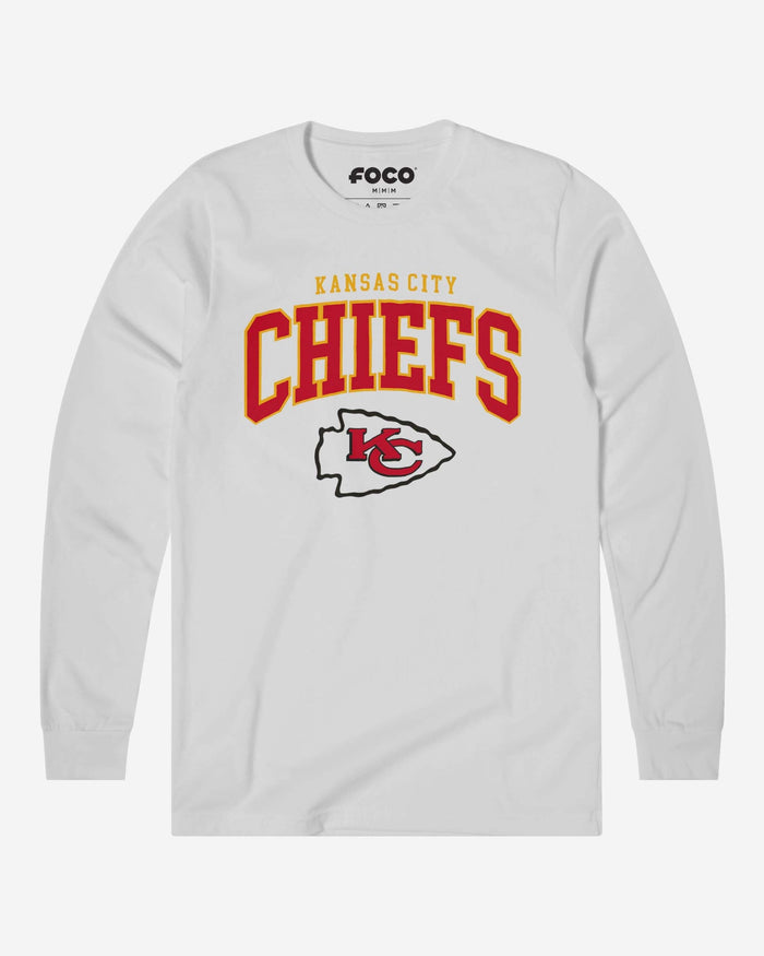 Kansas City Chiefs Classic Logo Long Sleeve T-Shirt FOCO White S - FOCO.com