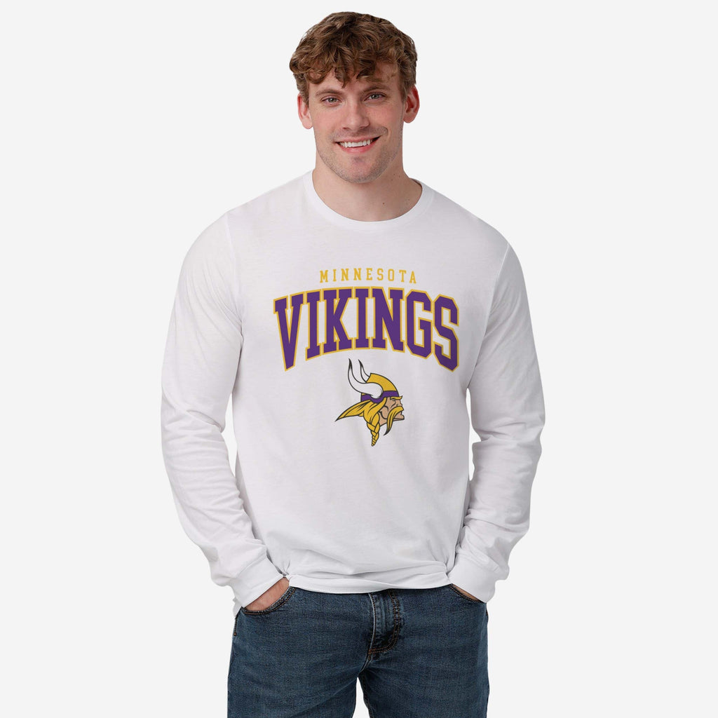 FOCO Minnesota Vikings Classic Logo Langarm T-Shirt - Weiß / S - Herren 3