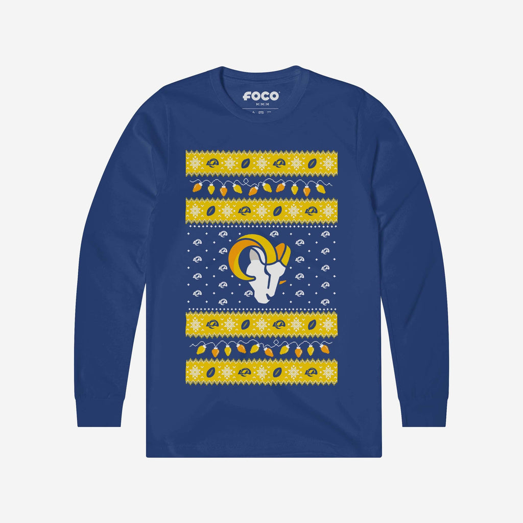 FOCO Los Angeles Rams Holiday Lights Pullover Langarm T-Shirt - 2XL - Herren 2