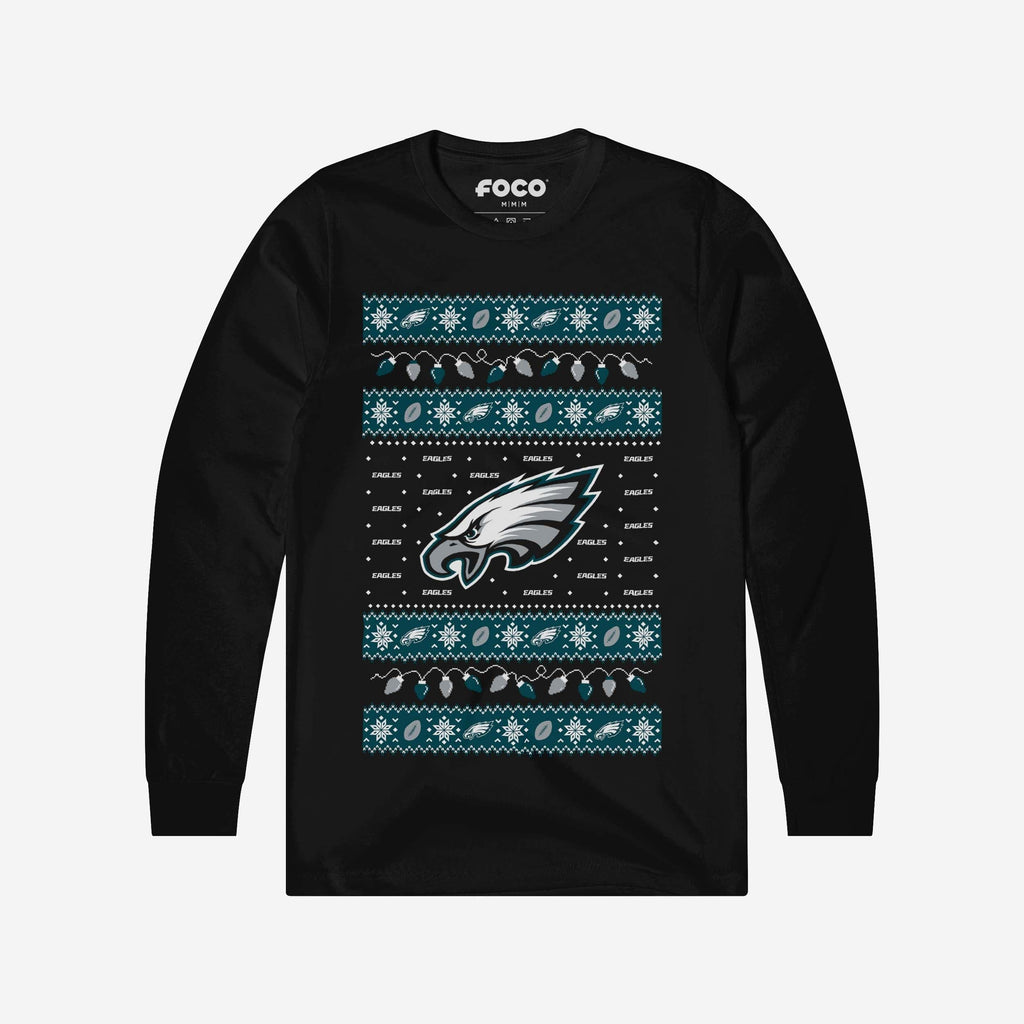 FOCO Philadelphia Eagles Holiday Lights Pullover Langarm T-Shirt - 2XL - Herren 2