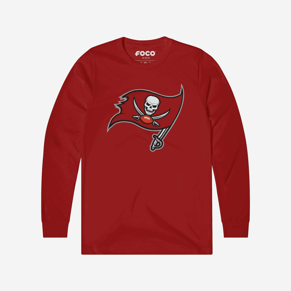 FOCO Tampa Bay Buccaneers Primary Logo Long Sleeve T-Shirt Athletic Heather S Men 2