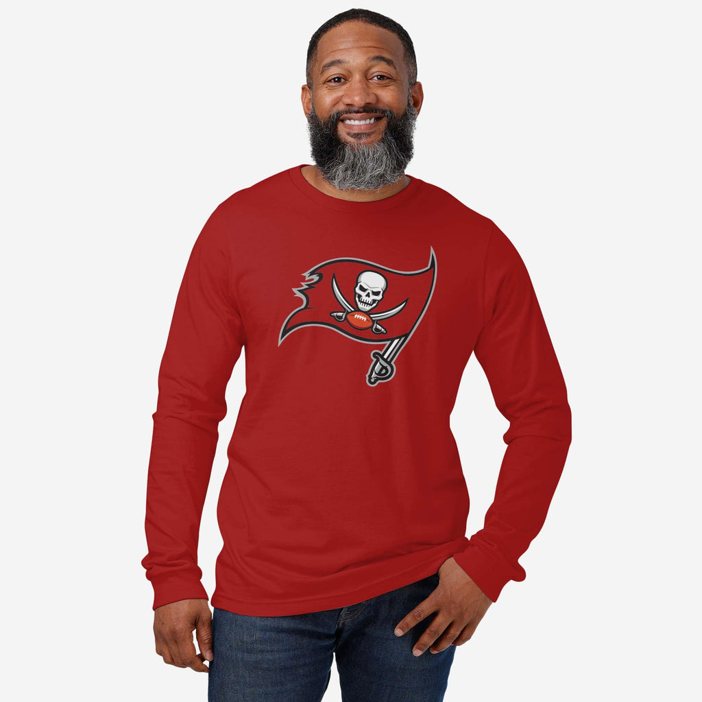 FOCO Tampa Bay Buccaneers Primary Logo Long Sleeve T-Shirt Athletic Heather S Men 3