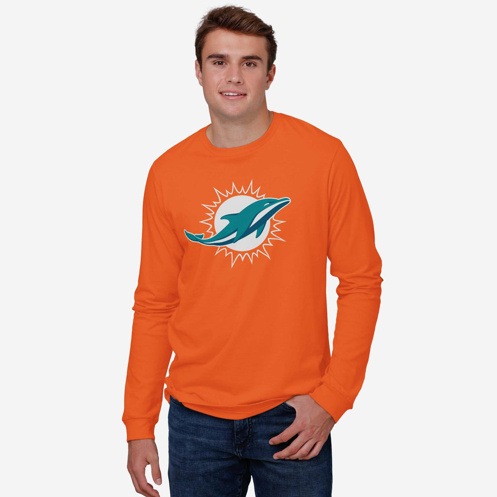 FOCO Miami Dolphins Primary Logo Long Sleeve T-Shirt Orange/M 3