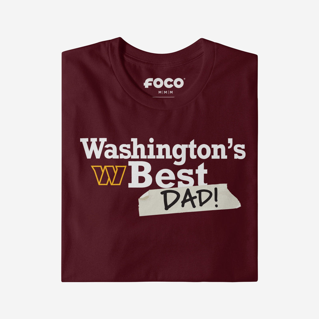 FOCO Washington Commanders World's Best Dad T-Shirt Men Size S 4