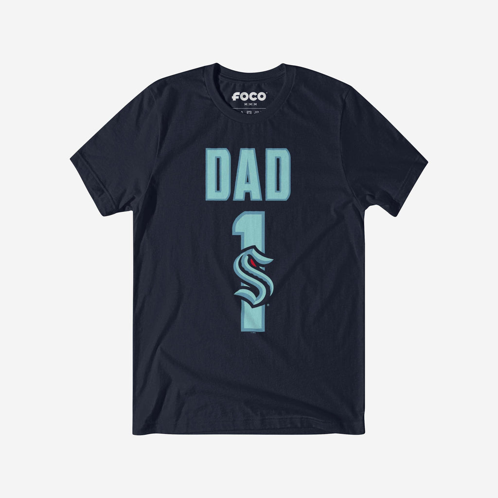 FOCO Seattle Kraken Number 1 Dad T-Shirt Blue M 2
