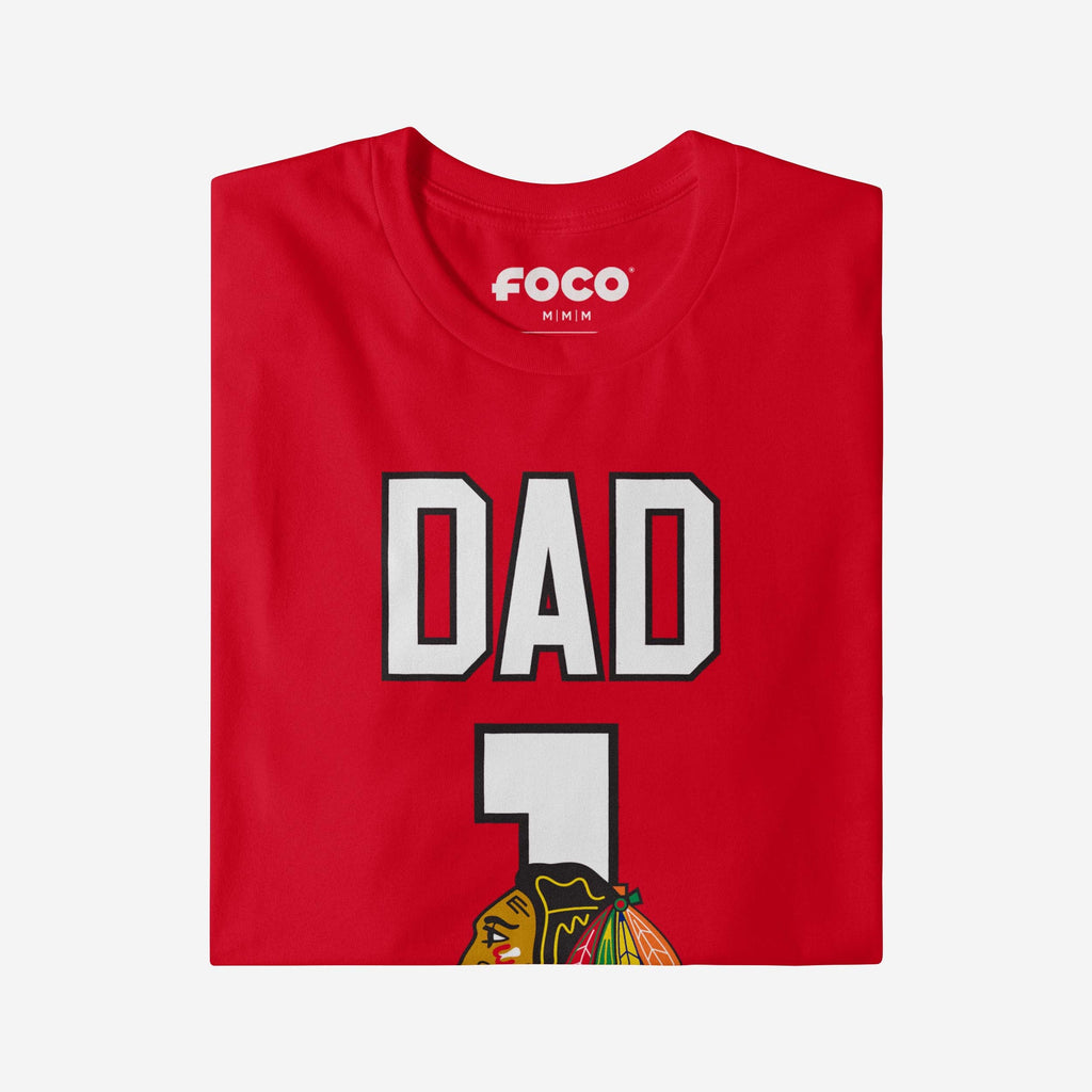 FOCO Chicago Blackhawks Number 1 Dad T-Shirt Black 3XL 4