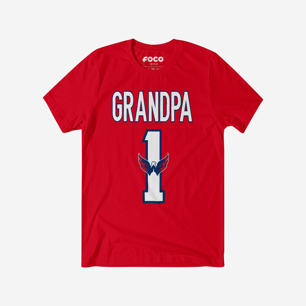 FOCO Washington Capitals Number 1 Grandpa T-Shirt Blue 2XL 2