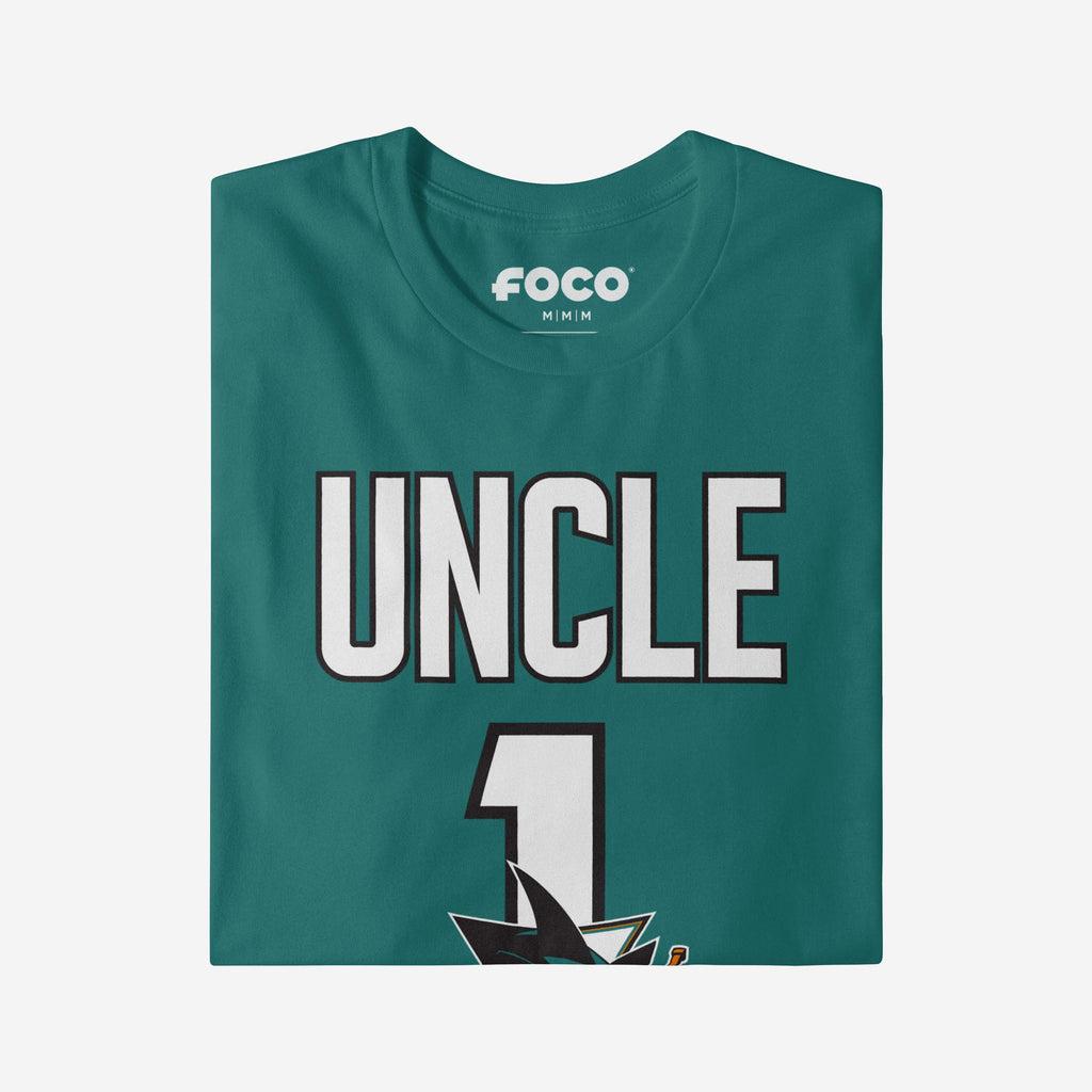 FOCO San Jose Sharks Number 1 Uncle T-Shirt Teal 3XL 4