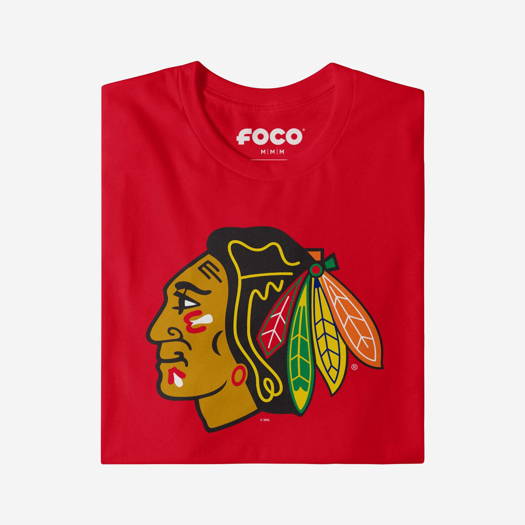FOCO Chicago Blackhawks Primary Logo Long Sleeve T-Shirt Athletic Heather 3XL 4