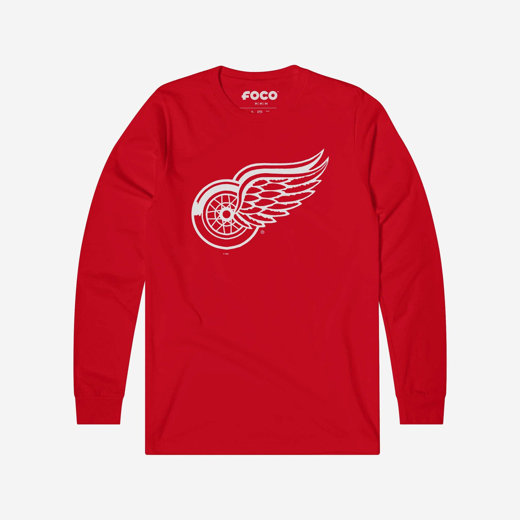 FOCO Detroit Red Wings Primary Logo Long Sleeve T-Shirt Athletic Heather S Men 2