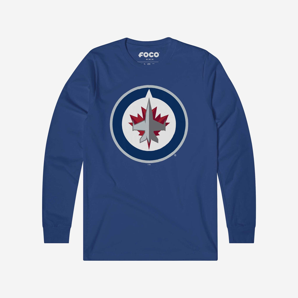 FOCO Winnipeg Jets Primary Logo Long Sleeve T-Shirt Athletic Heather S Men 2
