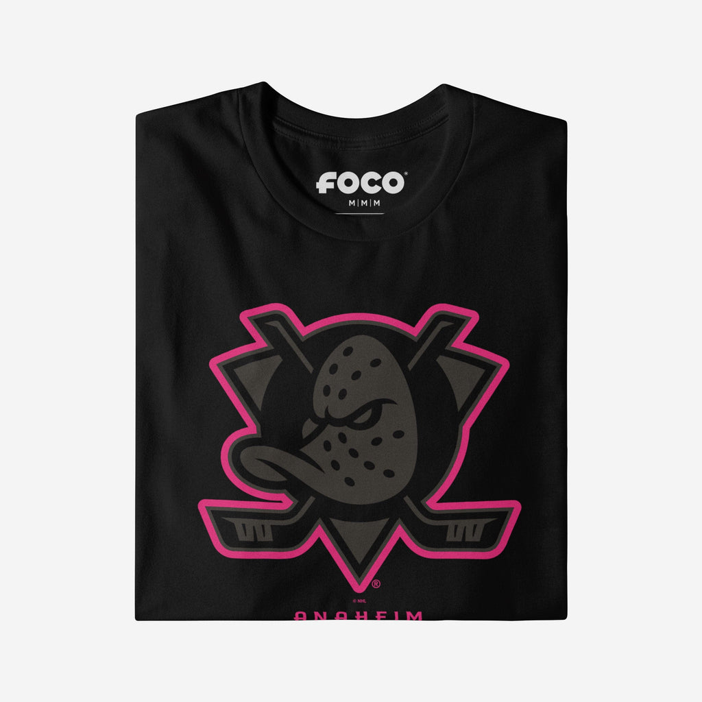 FOCO Anaheim Ducks Highlight Reel T-Shirt Black/Neon Pink L 4