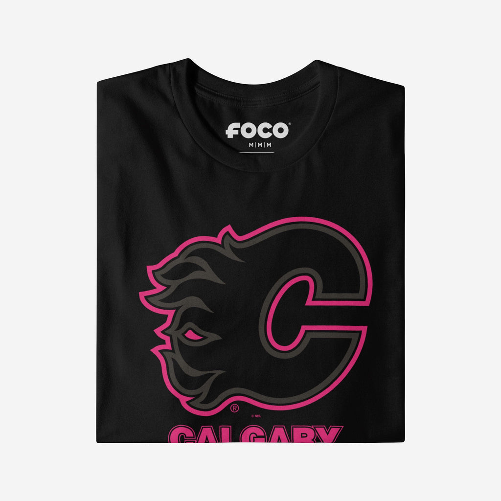 FOCO Calgary Flames Highlight Reel T-Shirt Black/Volt S Men 4
