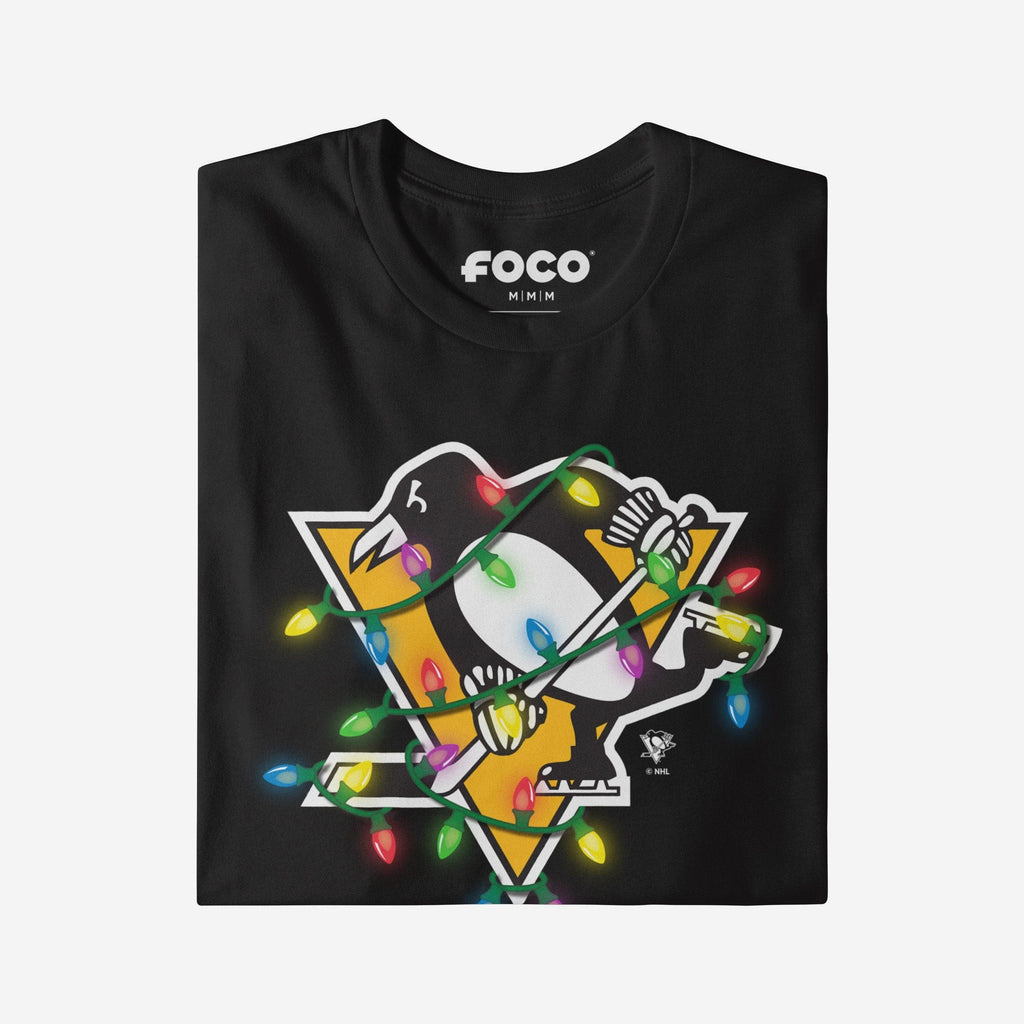 FOCO Pittsburgh Penguins Primary Logo Holiday Lights T-Shirt - L - Herren 4