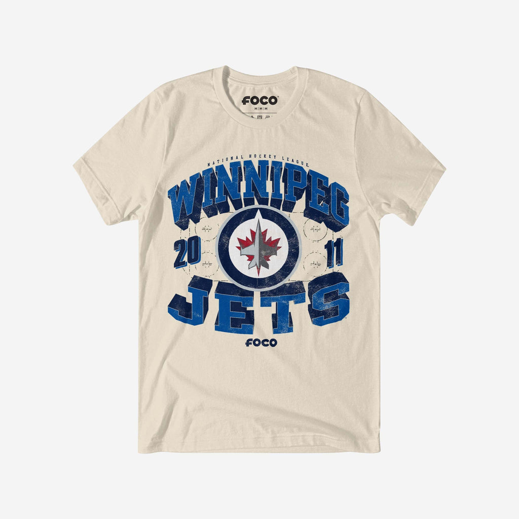 FOCO Winnipeg Jets Rink Arched Wordmark T-Shirt Blue S Men 2
