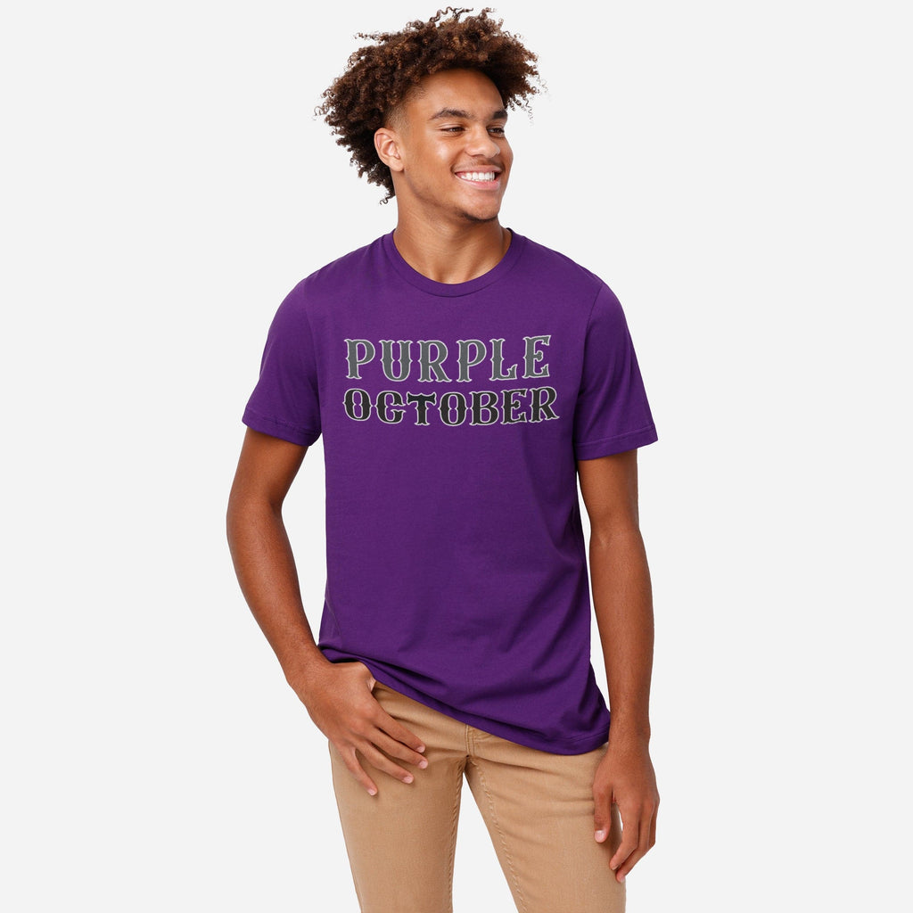 FOCO New York Purple October T-Shirt Dark Grey Heather M 3