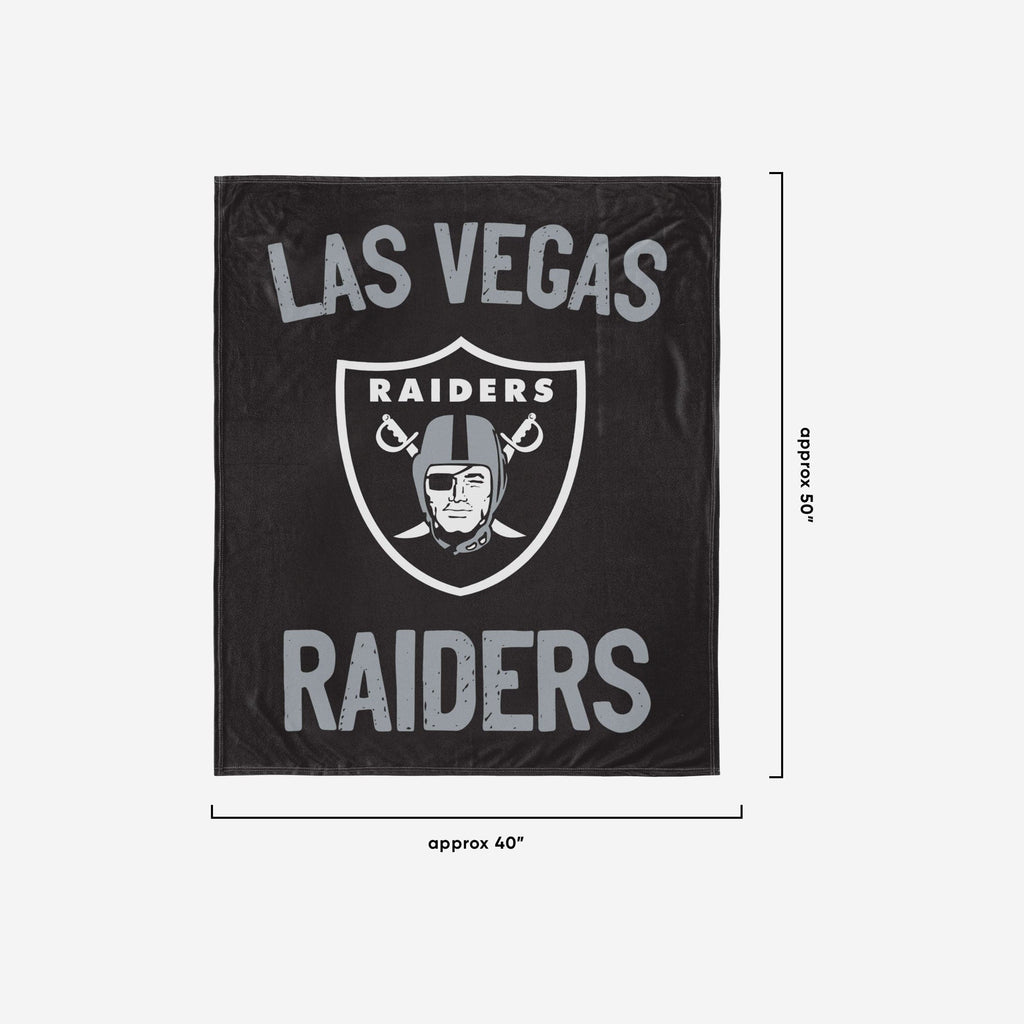 Las Vegas Raiders Throw Blanket With Plush Bear FOCO