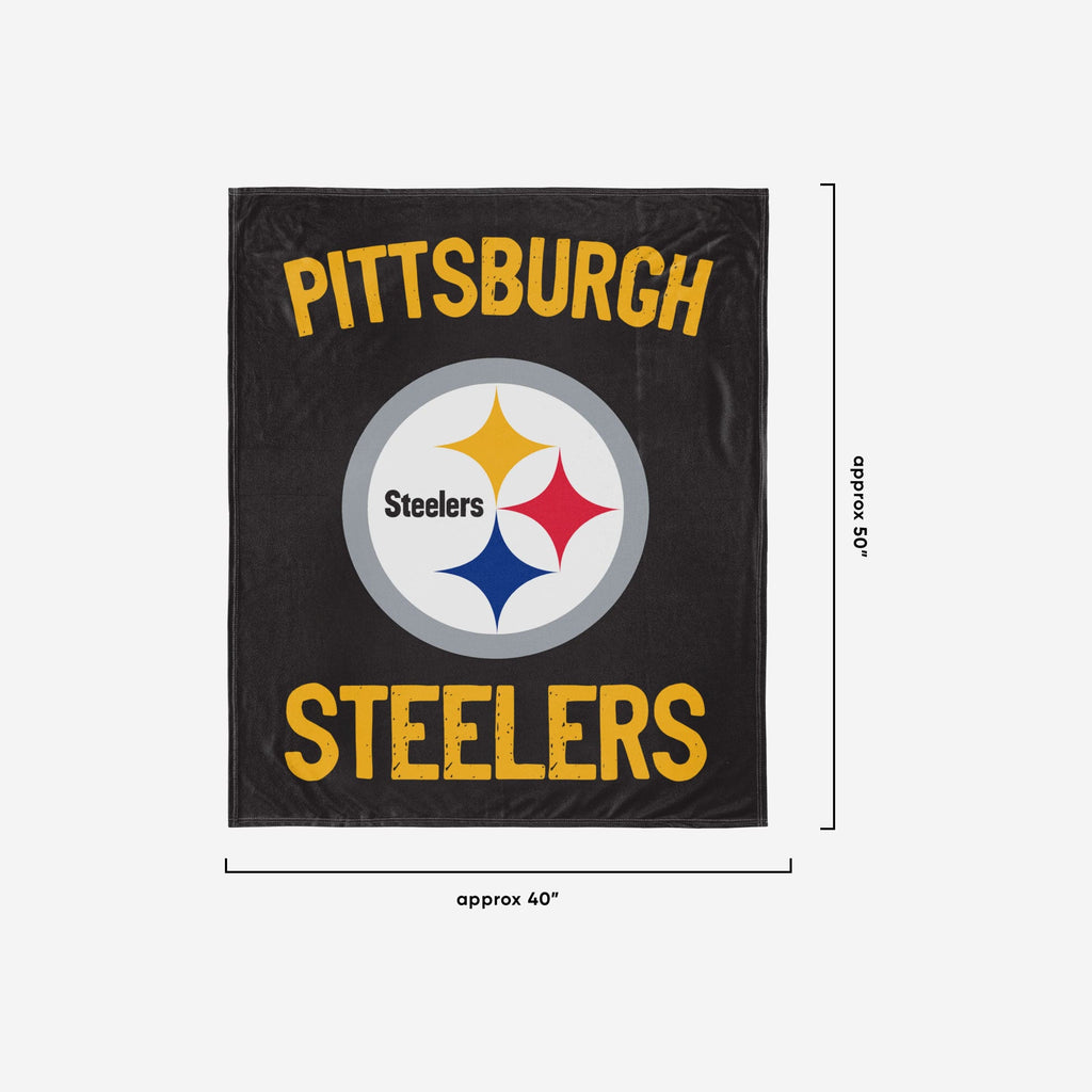 Pittsburgh Steelers Throw Blanket With Plush Bear FOCO