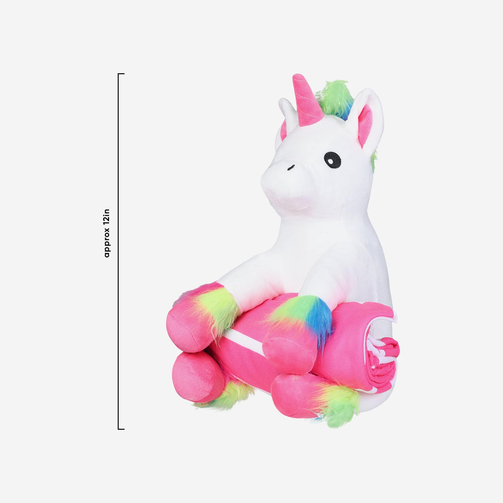 FOCO Cleveland Browns Plush Unicorn Blanket Pink 4