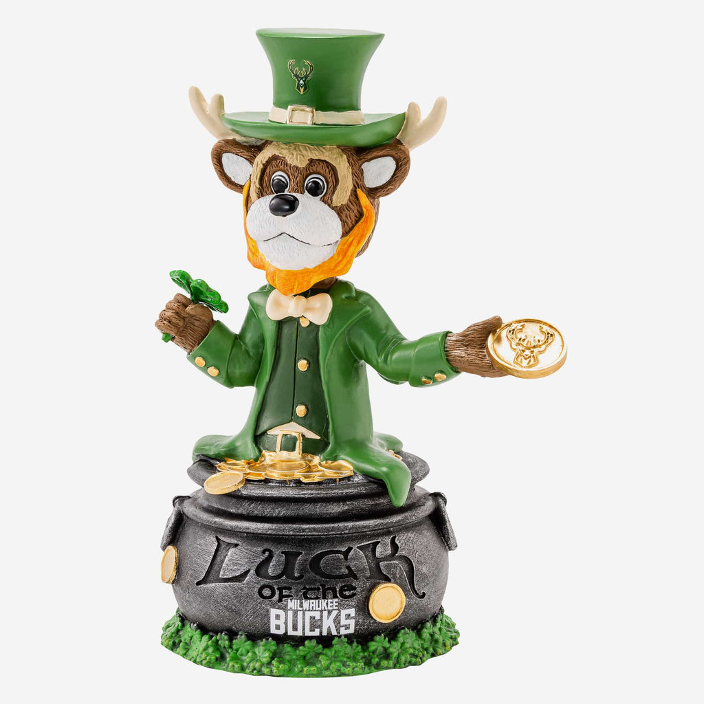 FOCO Bango Milwaukee Bucks Saint Patricks Day Mascot Bobblehead 2