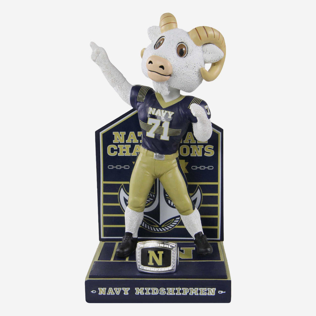 Bill the Goat Navy Midshipmen Mascot National Championship Rings Bobbl FOCO