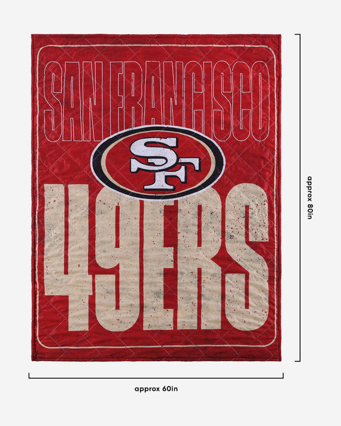 San Francisco 49ers Big Game Sherpa Lined Throw Blanket FOCO - FOCO.com