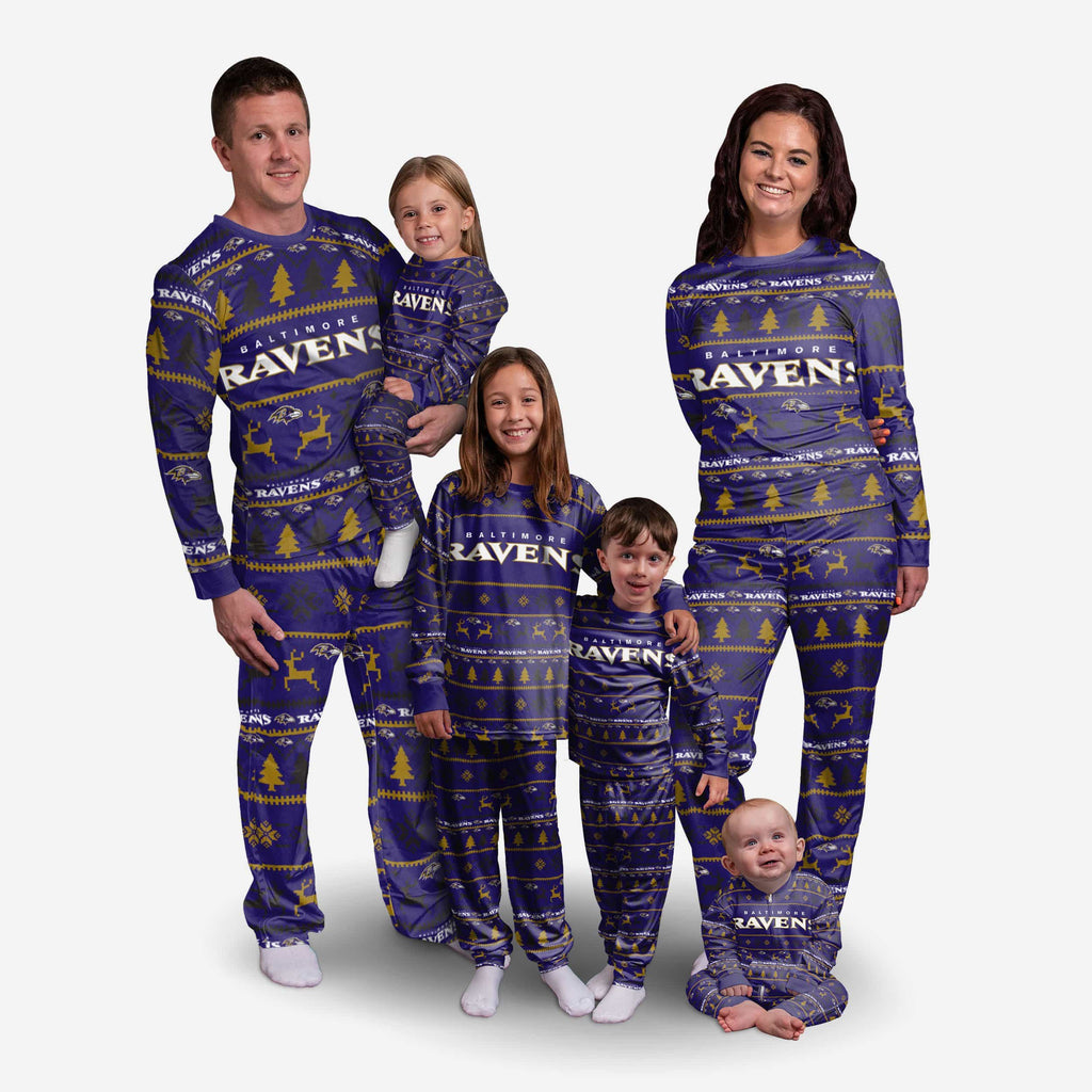 Baltimore Ravens Infant Family Holiday Pajamas FOCO