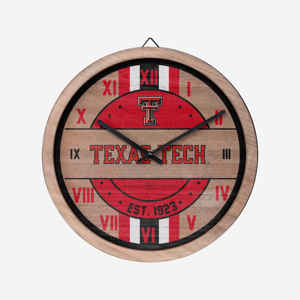 Texas Tech Red Raiders Barrel Wall Clock FOCO - FOCO.com
