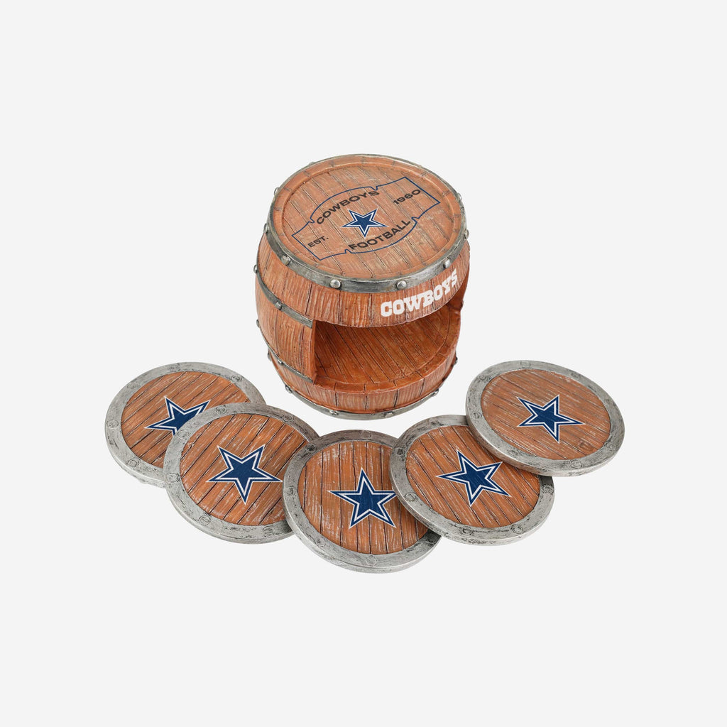 Dallas Cowboys 5 Pack Barrel Coaster Set FOCO