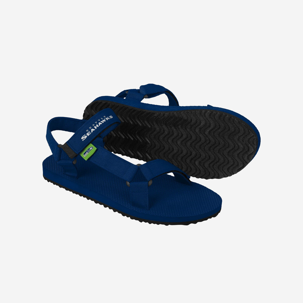 FOCO Seattle Seahawks Solid Strap Sandal Blue M 4