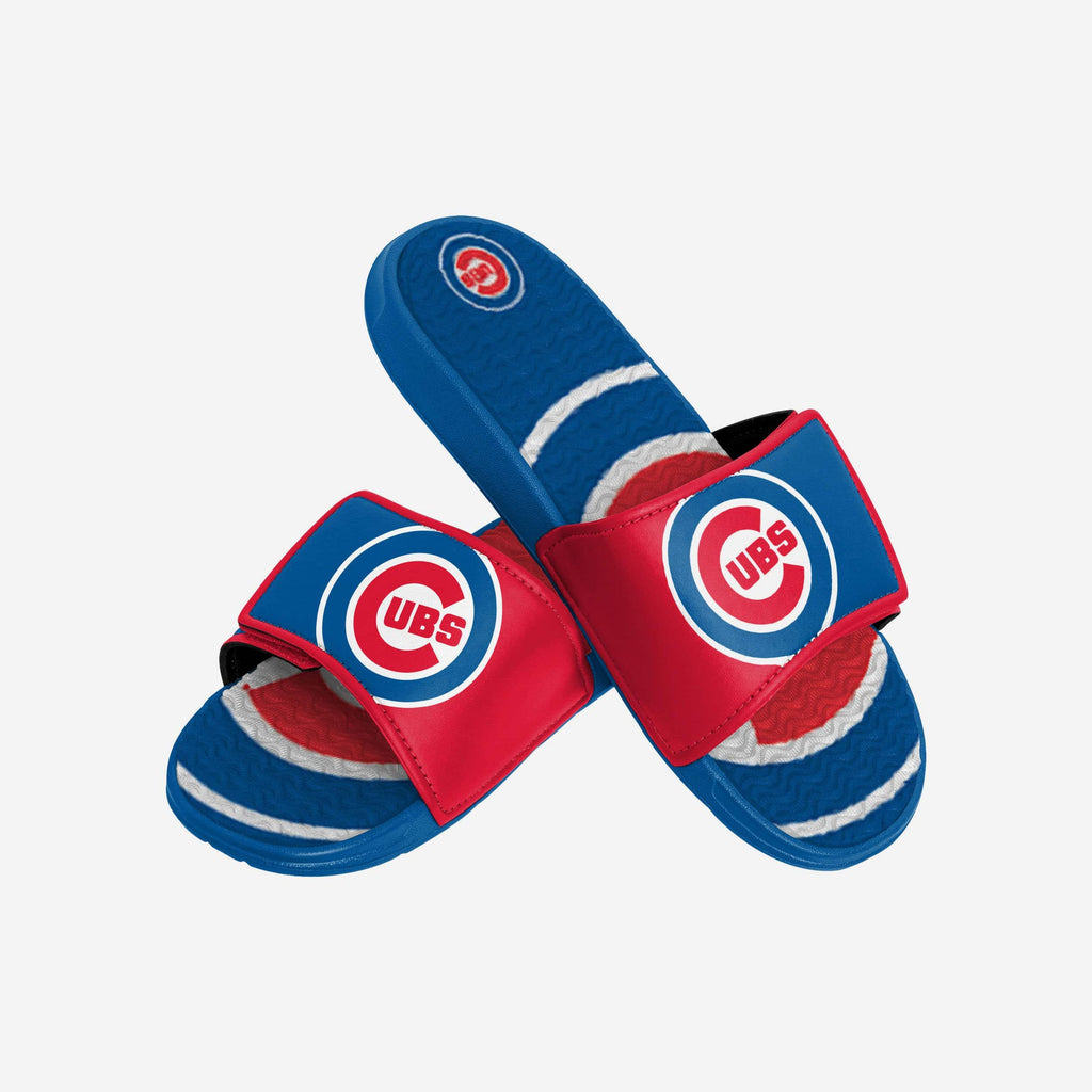 FOCO Chicago Cubs Colorblock Big Logo Gel Slide Black/L 4