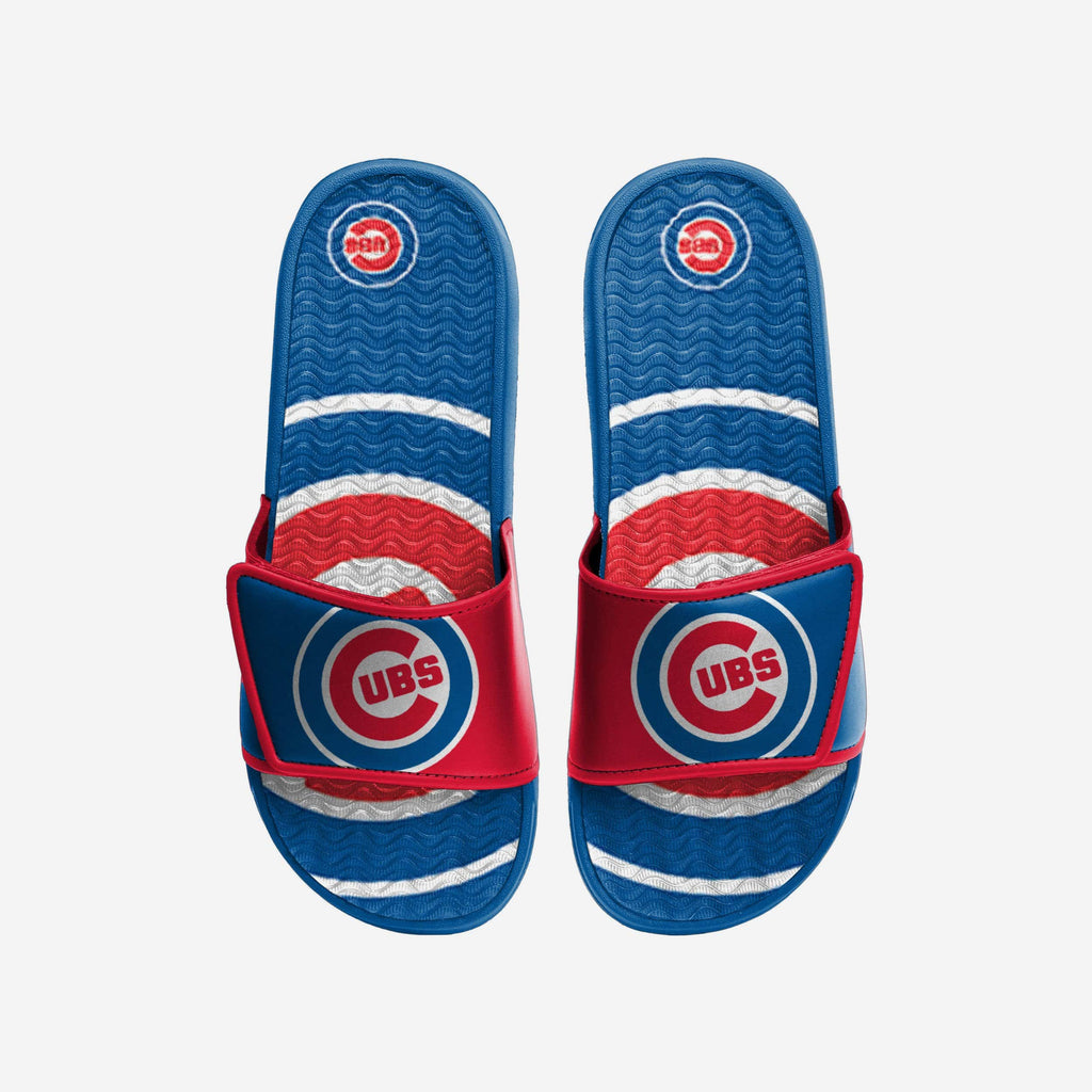 FOCO Chicago Cubs Colorblock Big Logo Gel Slide Black/L 2