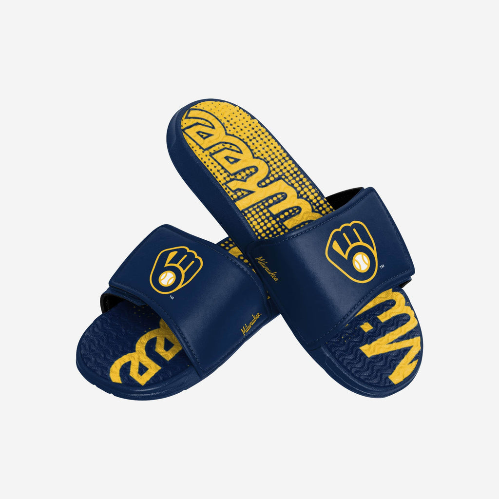 FOCO Milwaukee Brewers Gel Slide Men Size S 4