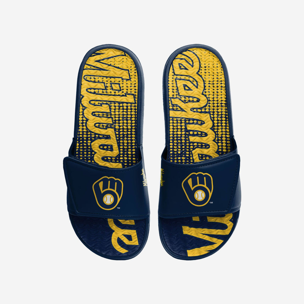 FOCO Milwaukee Brewers Gel Slide Men Size S 2