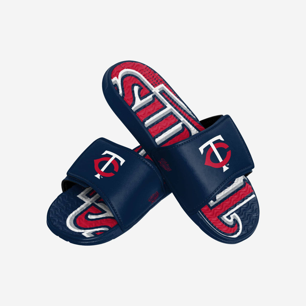 FOCO Minnesota Twins Gradient Wordmark Gel Slide Blue Men Size M 4