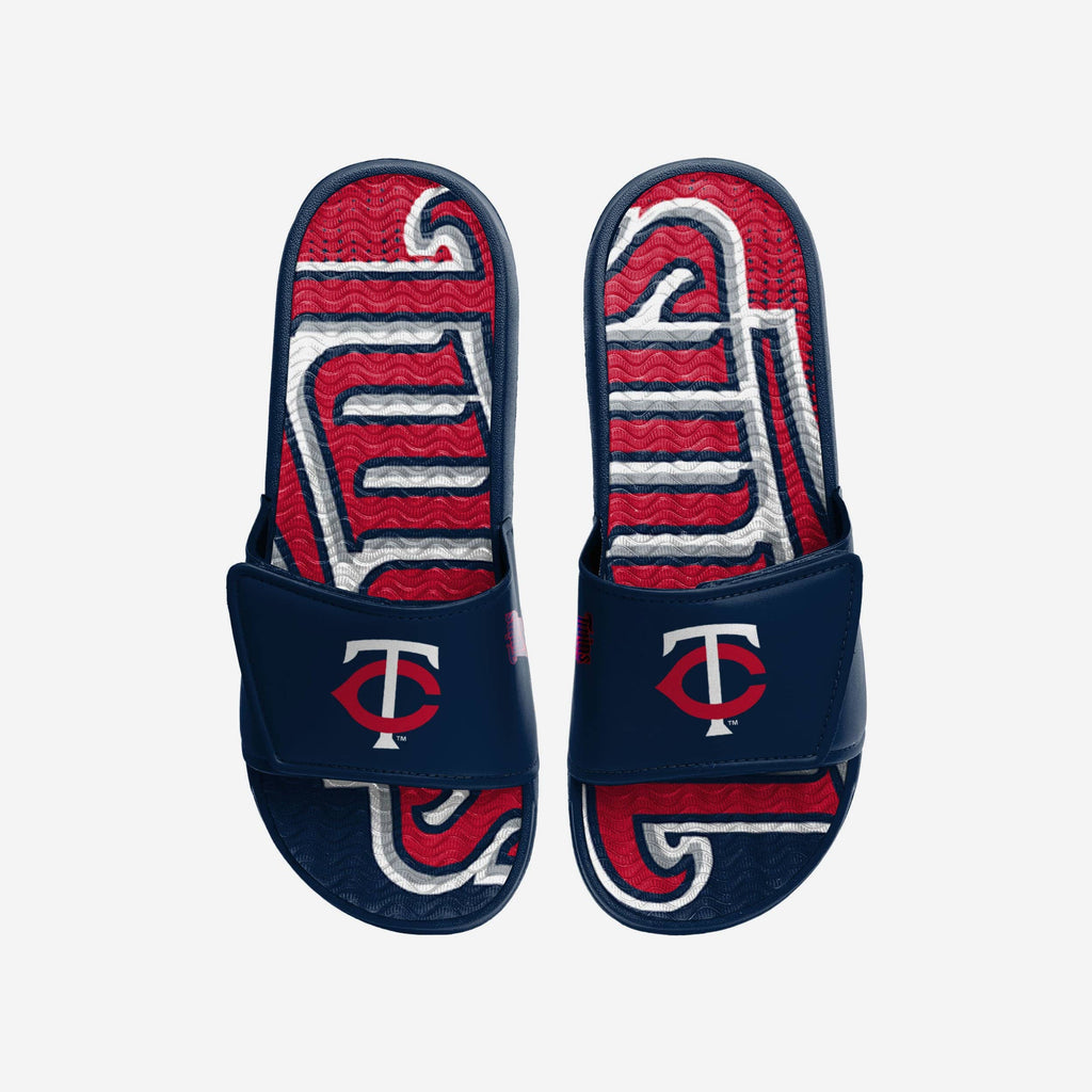 FOCO Minnesota Twins Gradient Wordmark Gel Slide Blue Men Size M 2