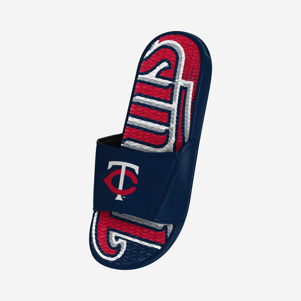 FOCO Minnesota Twins Gradient Wordmark Gel Slide Blue Men Size M 3