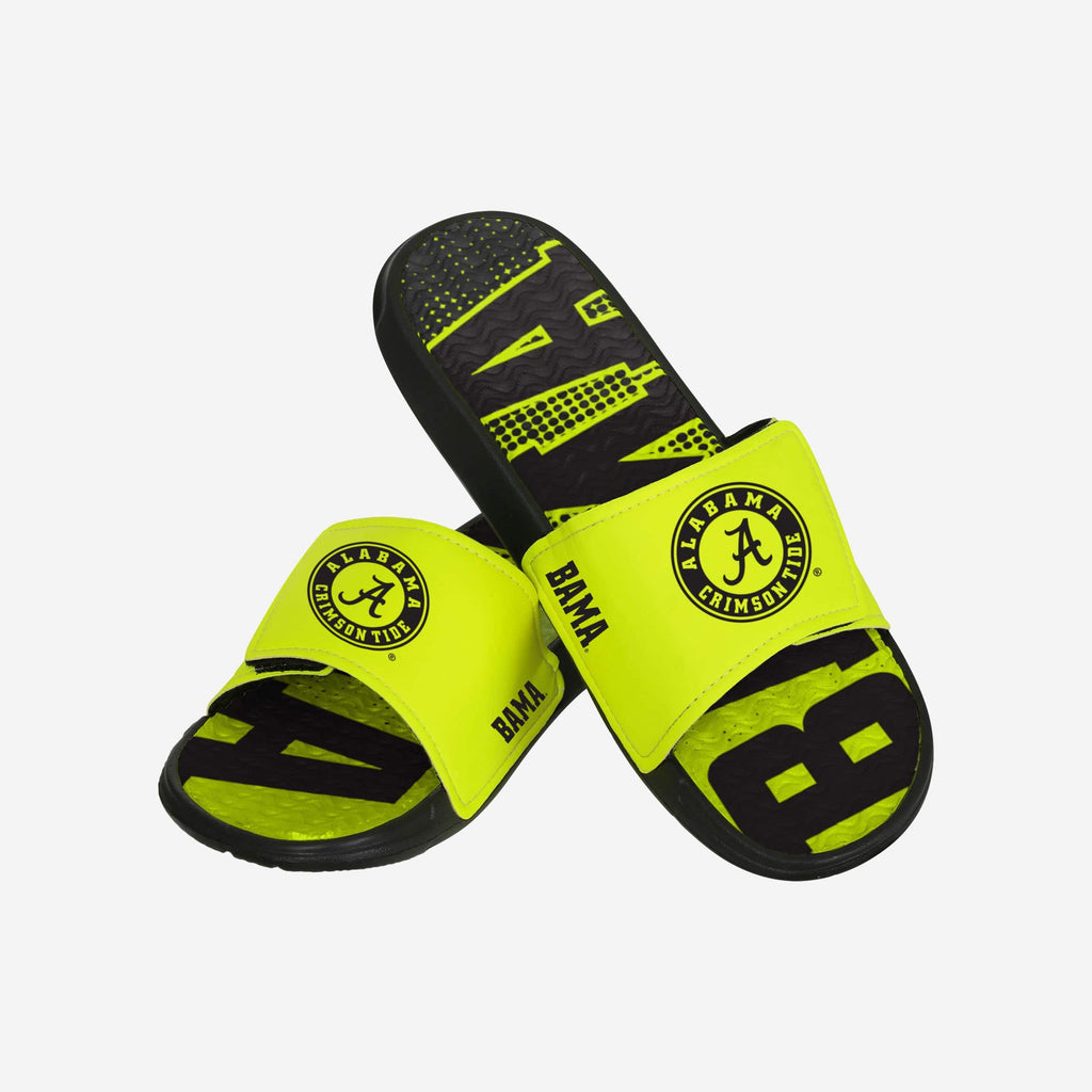 FOCO Alabama Crimson Tide Highlights Gel Slide Yellow M 4