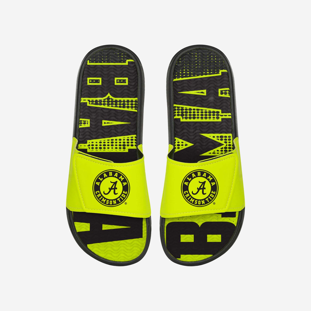 FOCO Alabama Crimson Tide Highlights Gel Slide Yellow M 2