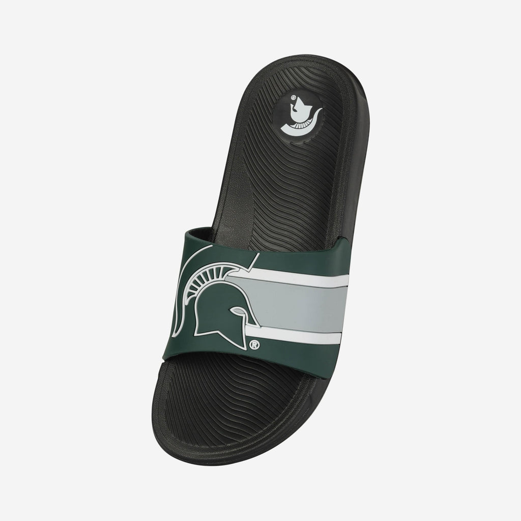 FOCO Michigan State Spartans Striped Big Logo Raised Slide Green Men S 3